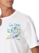MC2 Saint Barth Man Cotton T-shirt With Gin Tonic Print And Embroidery