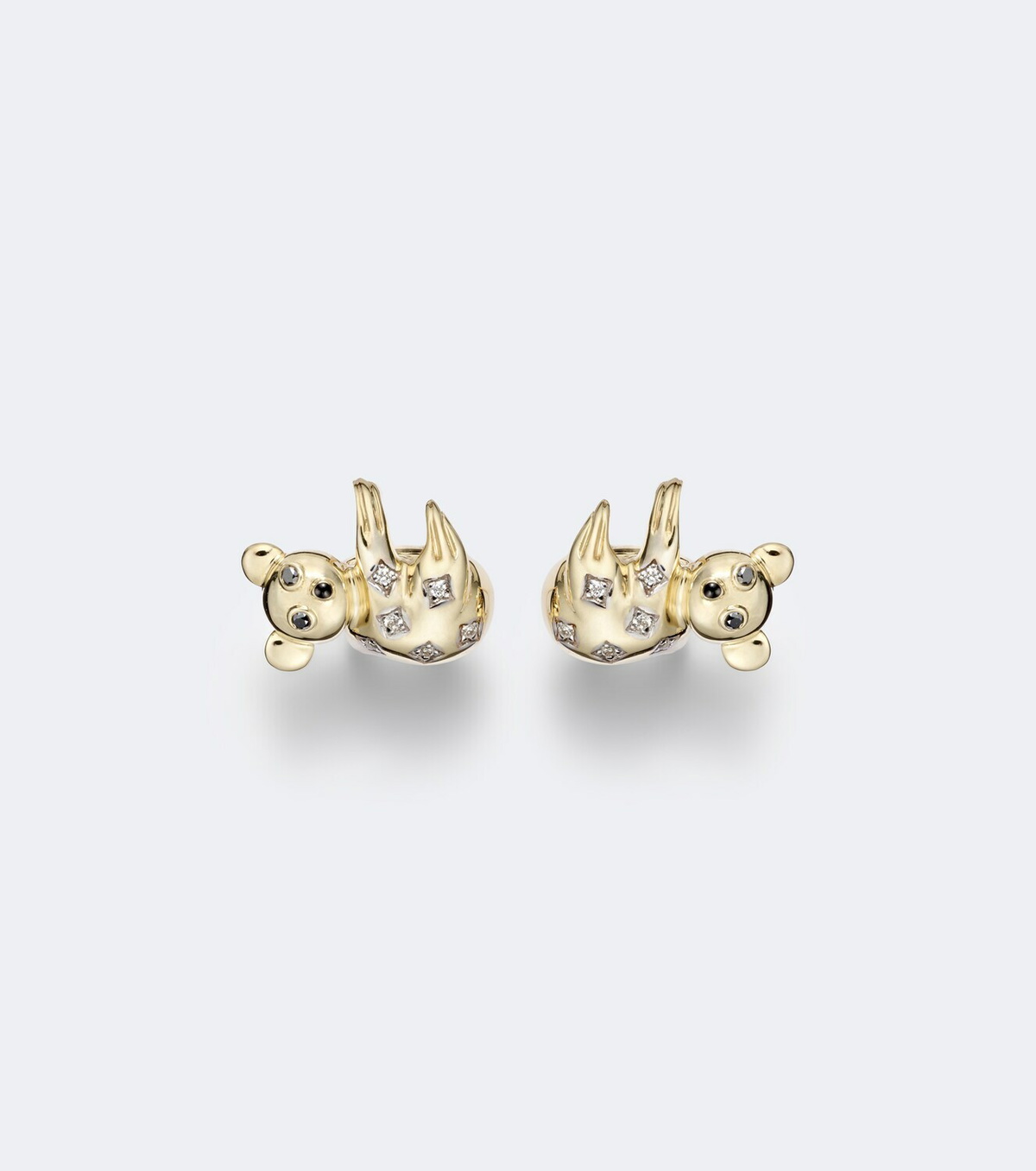 Yvonne Léon Koala 9kt gold earrings with diamonds