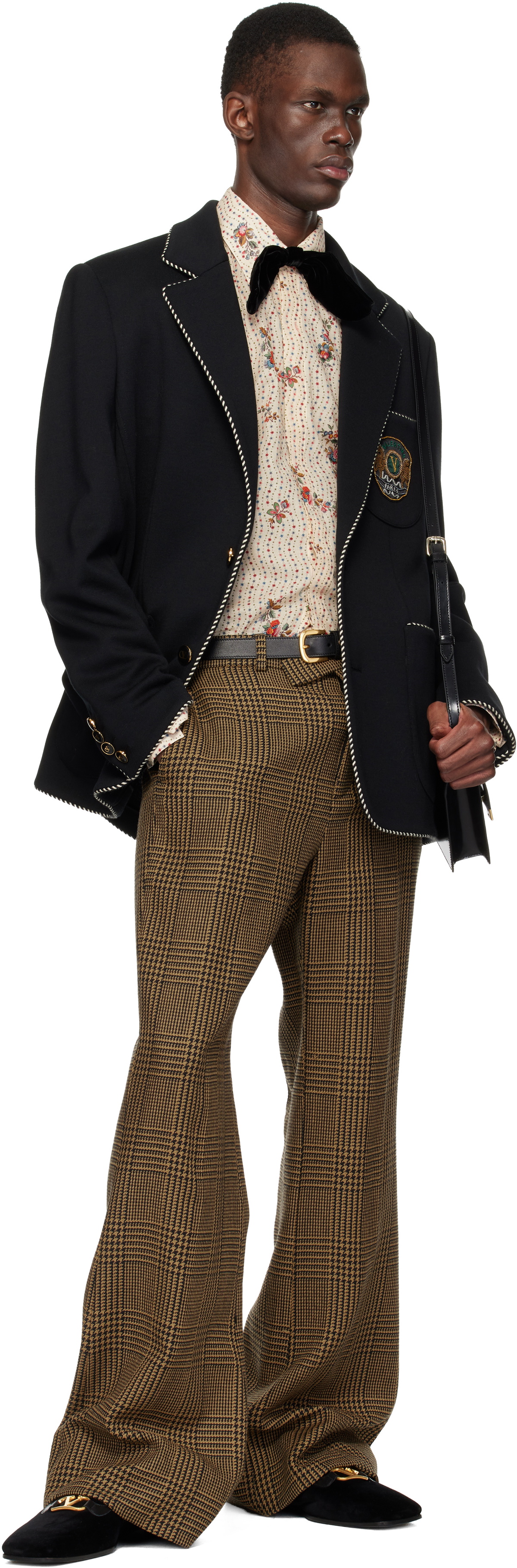 Valentino Brown Glen Check Trousers