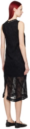 Youth Black Raw Edge Midi Dress