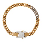 1017 ALYX 9SM SSENSE Exclusive Gold and Beige Colored Links Buckle Necklace