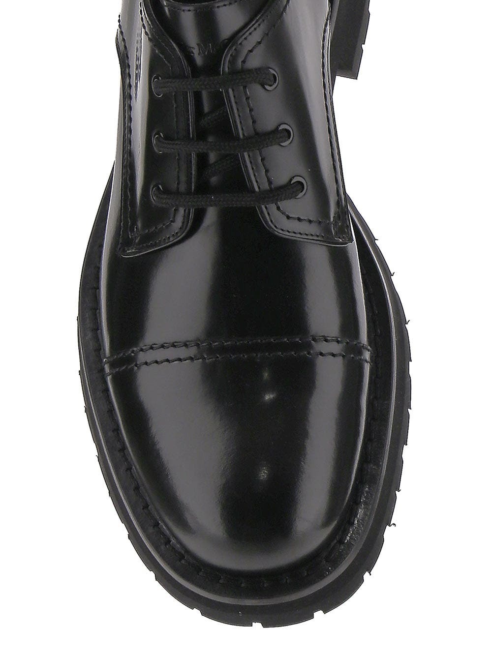 Alexander McQueen Glossy Black Leather Derbys Alexander Mcqueen WANDER Black Shiny Leather Lace-up Oxford  main image 3