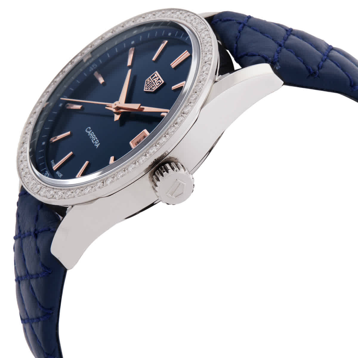 Tag Heuer Carrera Quartz Diamond Blue Dial Ladies Watch WBK1317.FC8259