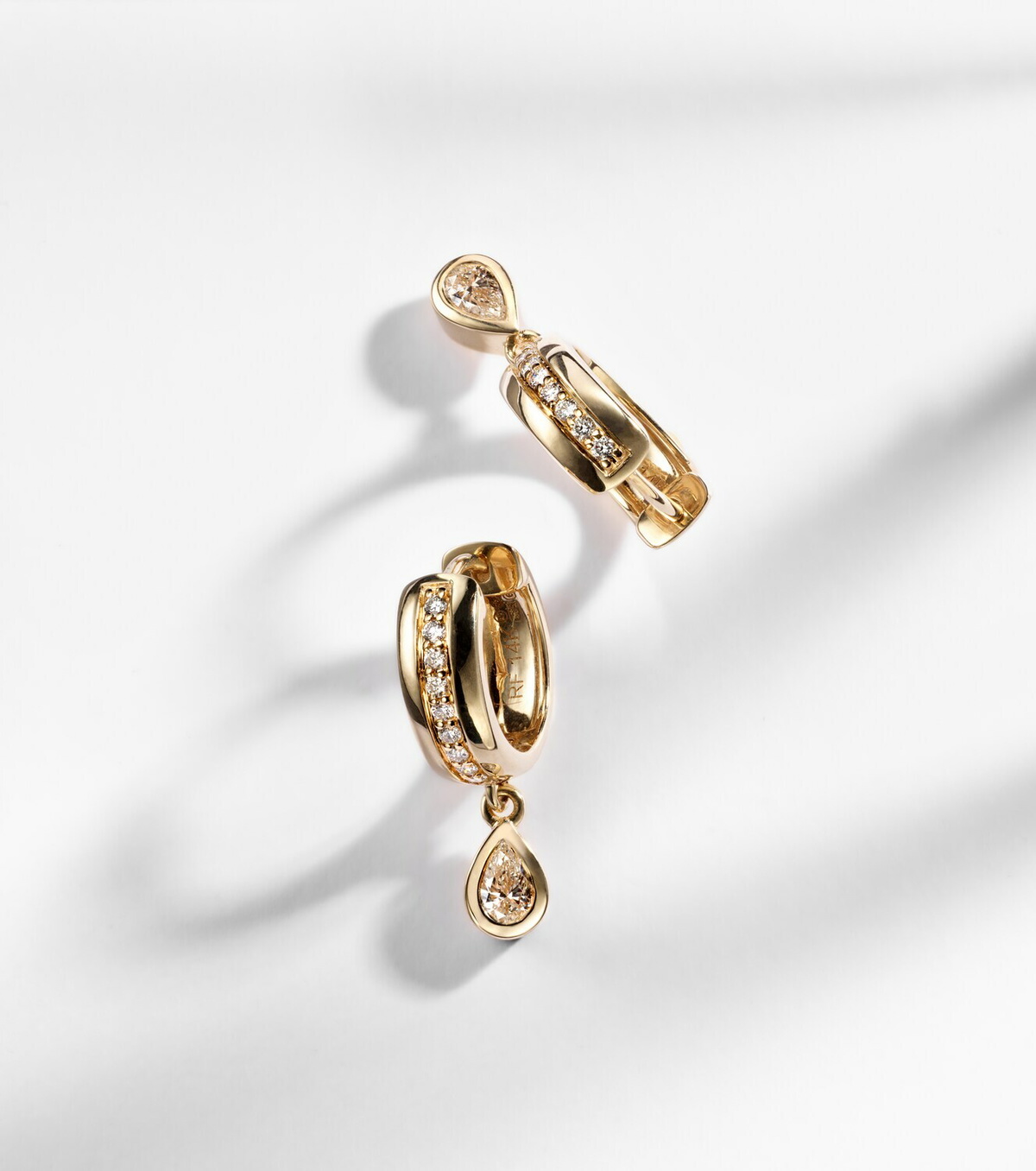 Roxanne First 14kt gold hoop earrings with diamonds