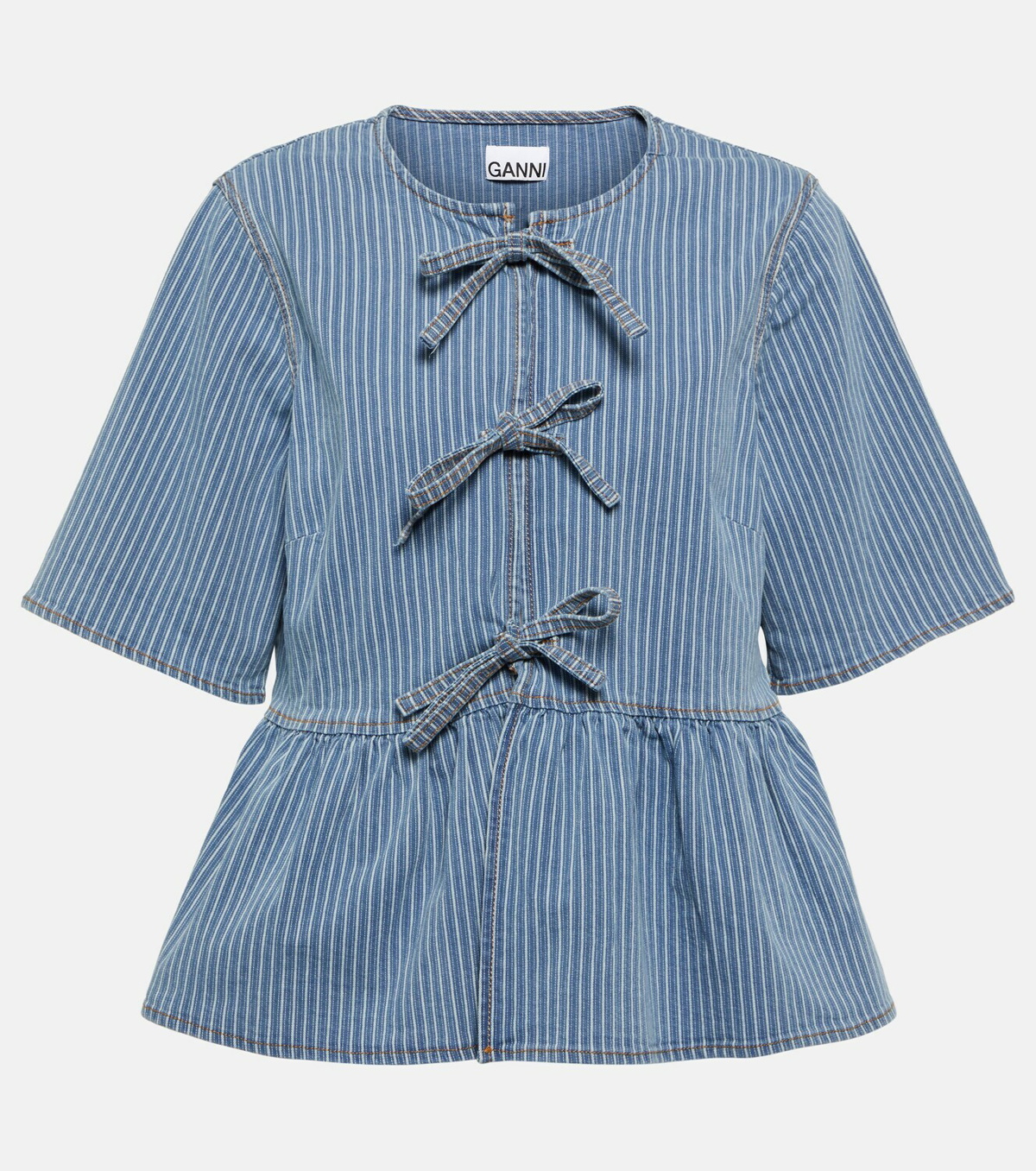 Denim Bow-Front Drama Top | NY&Co