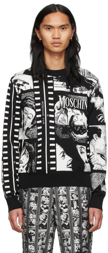 Photo: Moschino Black & White Filmstrips Sweater