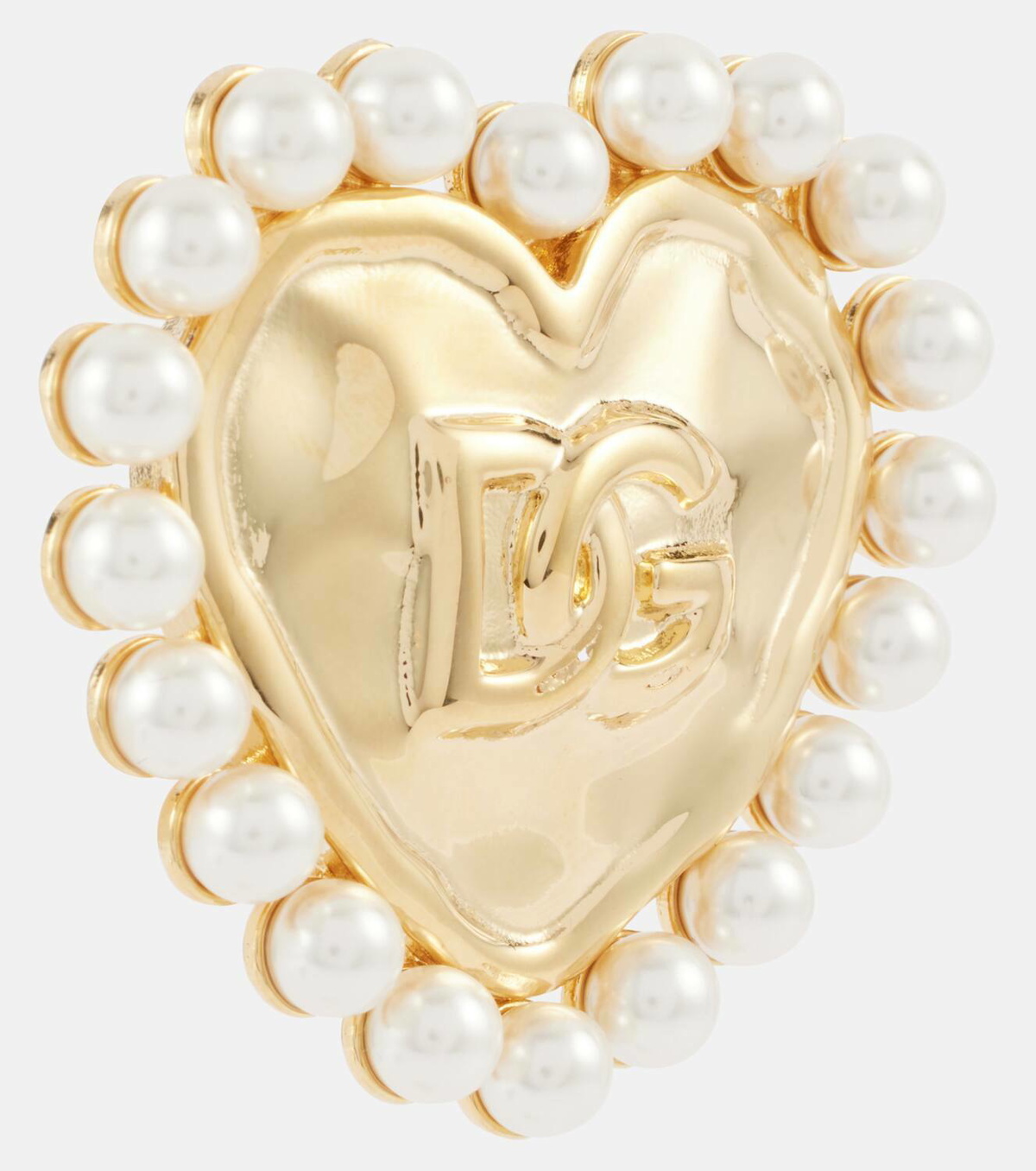 Dolce&Gabbana DG faux pearl gold-plated clip-on earrings
