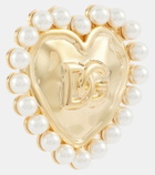 Dolce&Gabbana DG faux pearl gold-plated clip-on earrings