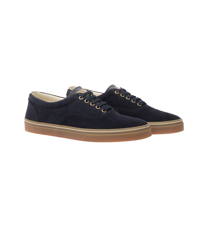 Photo: Brunello Cucinelli Leather-trimmed suede sneakers