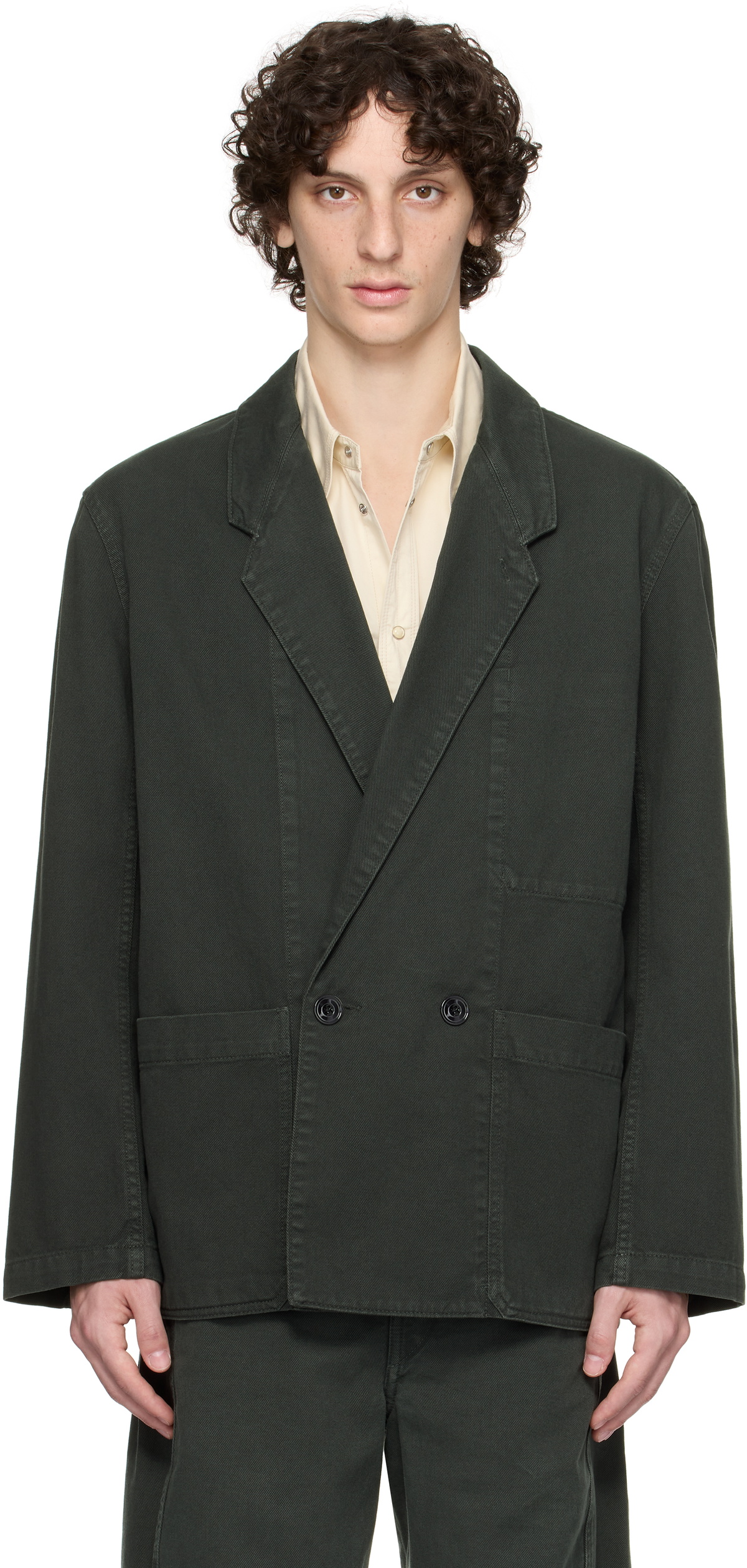 LEMAIRE Gray Workwear Denim Blazer Lemaire