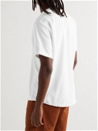 OAS - Cuba Camp-Collar Cotton-Terry Shirt - White