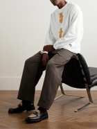 Small Talk - Logo-Embroidered Printed Cotton-Jersey T-Shirt - White