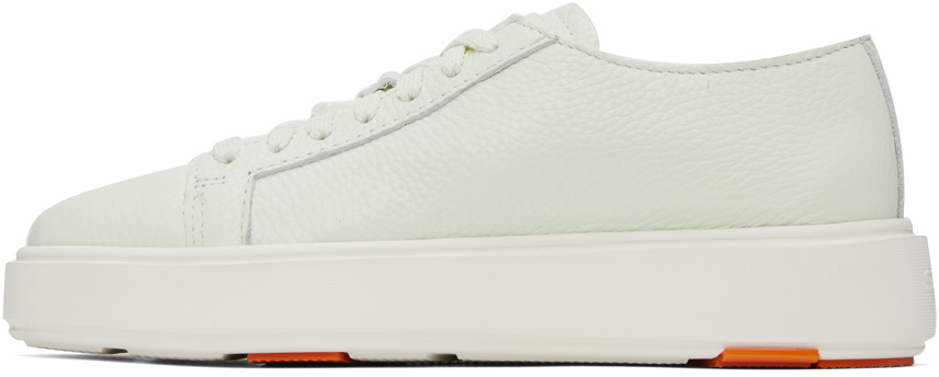 Santoni White Tumbled Sneakers