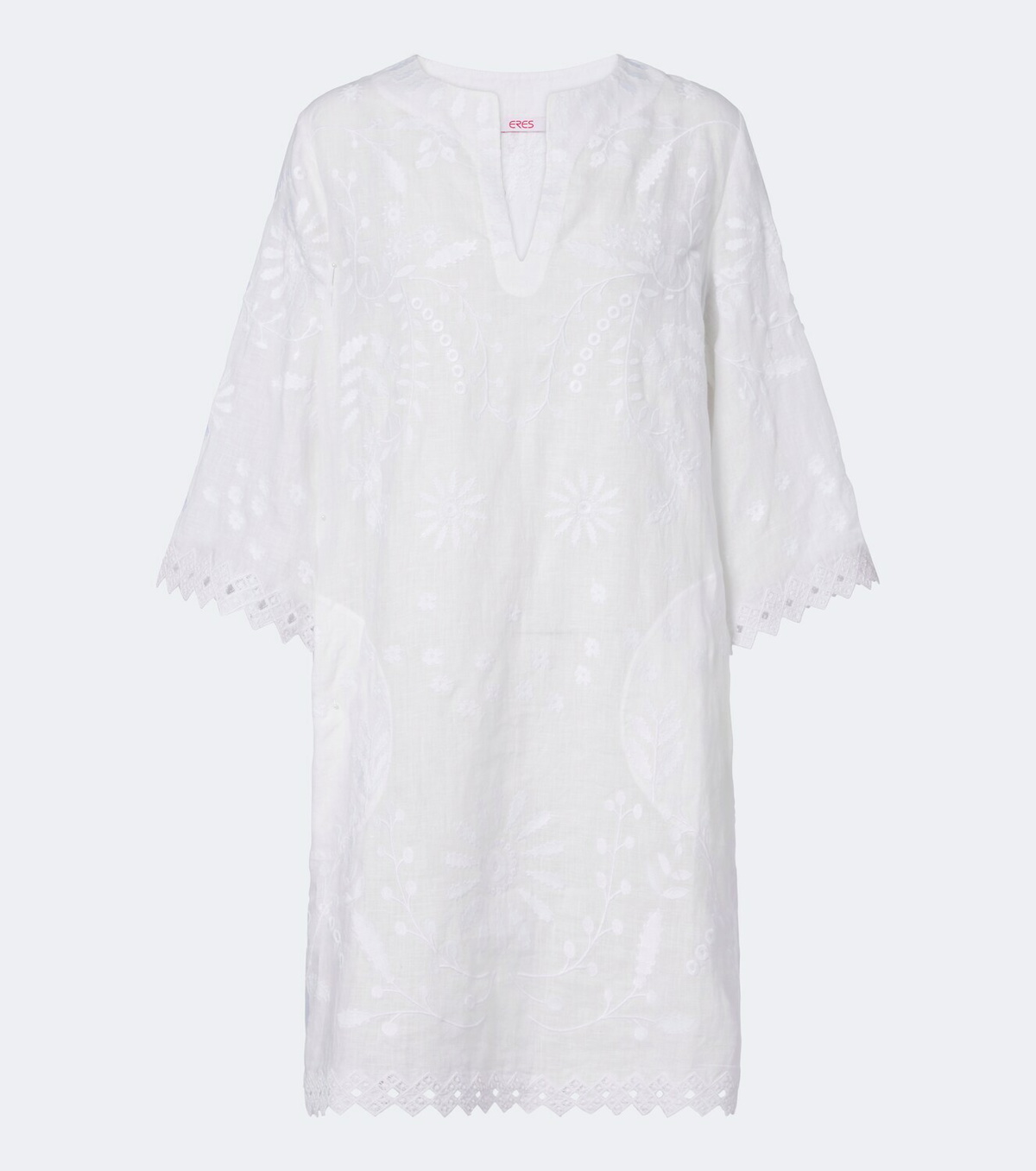 Eres Aigue-Marine embroidered linen minidress