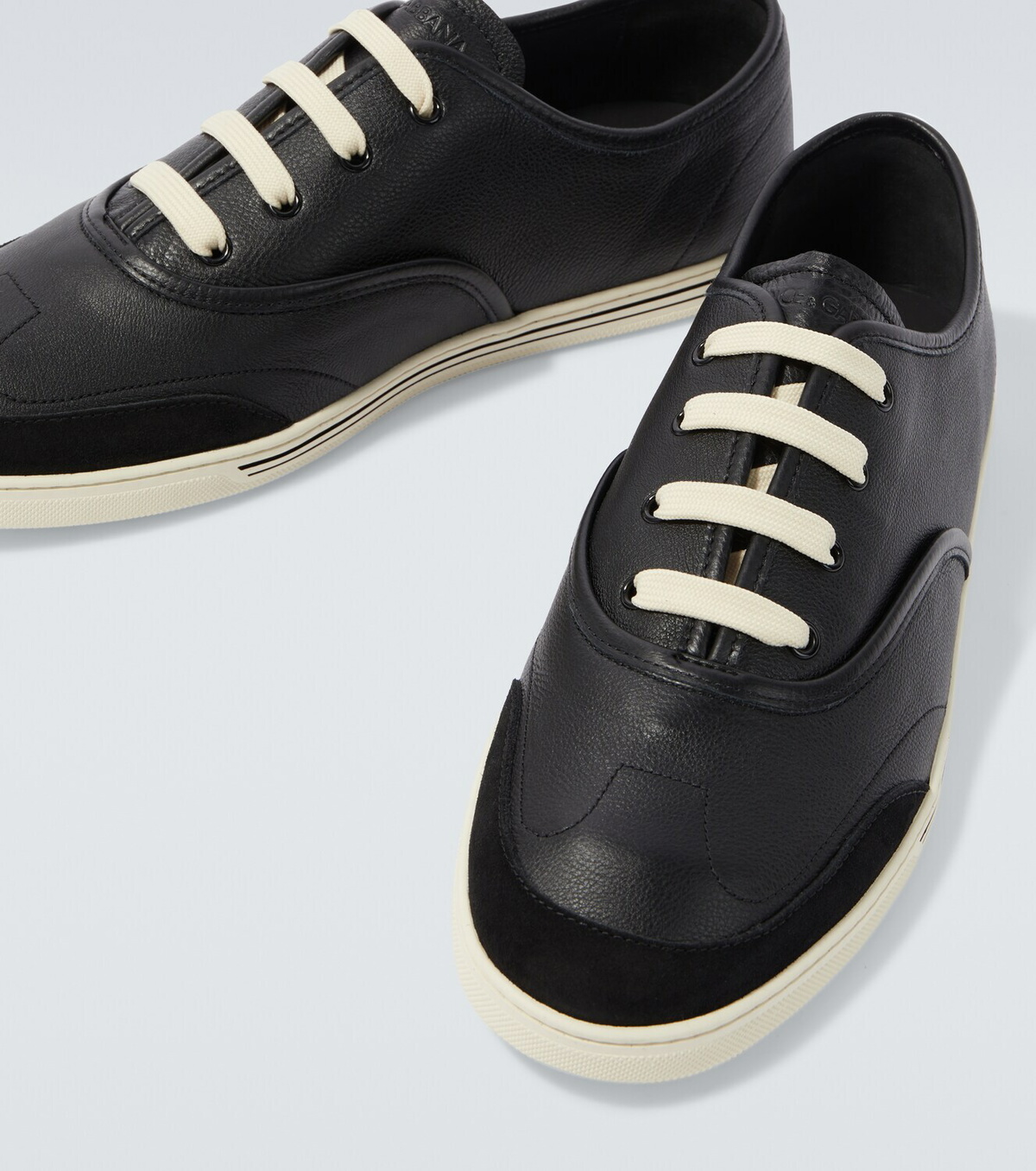 Dolce&Gabbana Suede-trimmed leather sneakers