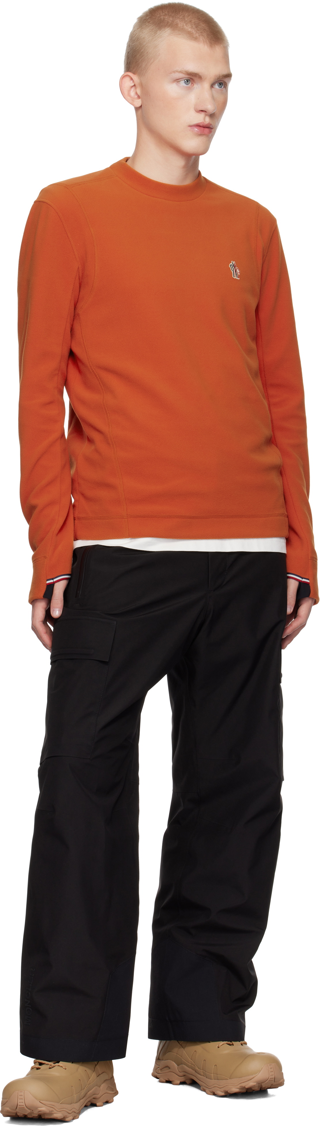 Moncler Grenoble Orange Stretch Fleece Sweatshirt