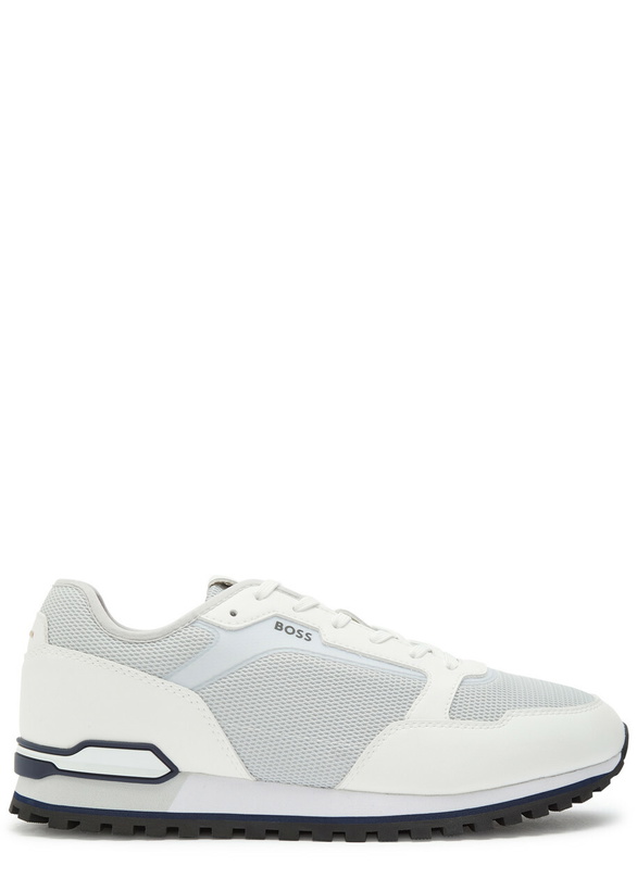 Photo: Boss Parkour Panelled Mesh Sneakers White