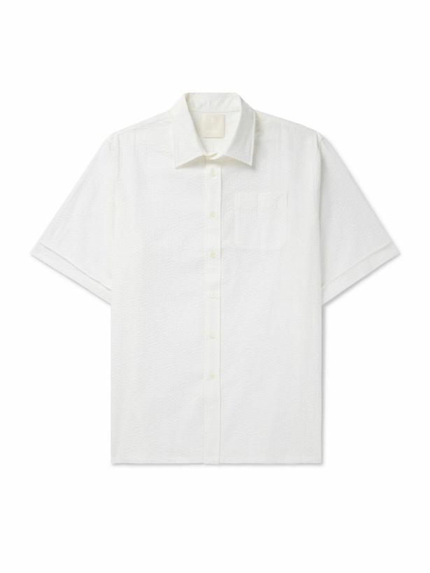 Photo: Givenchy - Oversized Cotton-Seersucker Shirt - White