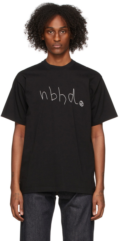 Photo: Neighborhood Black Handwritten Logo T-Shirt