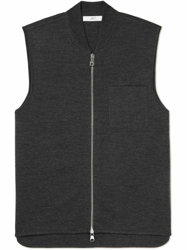 Photo: Mr P. - Double-Faced Merino Wool-Blend Gilet - Gray