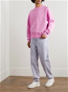 AMI PARIS - Logo-Embroidered Cotton-Jersey Sweatshirt - Pink