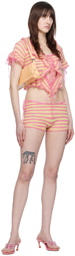 GUIZIO Pink & Yellow Drawstring Shorts
