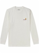 Carhartt WIP - American Script Logo-Embroidered Cotton-Jersey T-Shirt - White