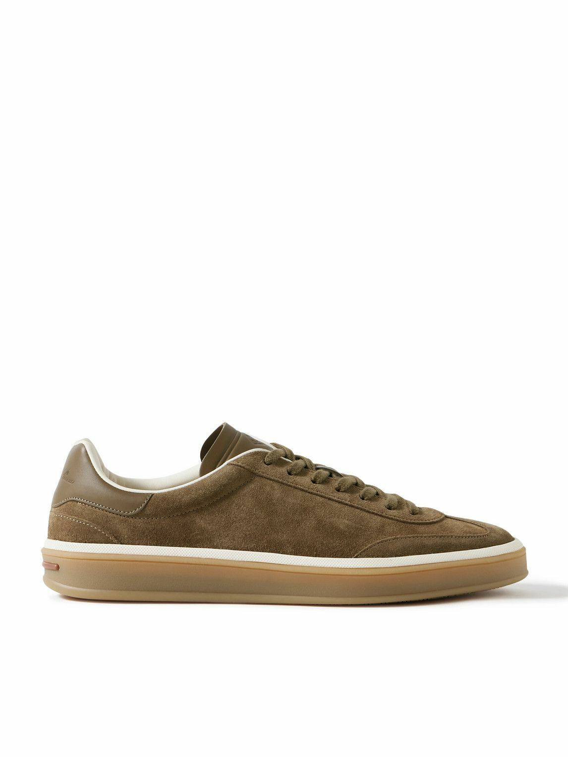 Loro Piana - Tennis Walk Leather-Trimmed Suede Sneakers Loro Piana - Tennis Walk Leather-Trimmed Suede Sneakers