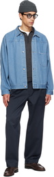 nanamica Navy Double Pleated Chino Trousers