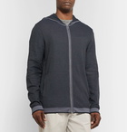 Theory - Braghe Textured Cotton-Blend Zip-Up Hoodie - Midnight blue