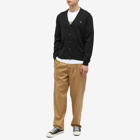 Maison Kitsuné Men's Tonal Fox Head Patch Regular Cardigan in Black