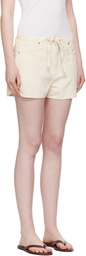 rag & bone Off-White Featherweight Nolan Drawstring Denim Shorts