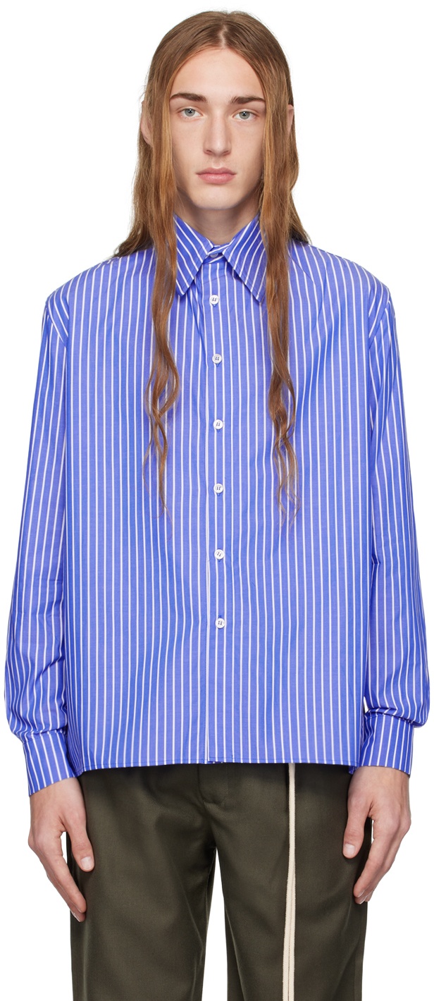 Carlota Barrera Blue Striped Shirt Carlota Barrera