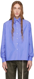 Carlota Barrera Blue Striped Shirt