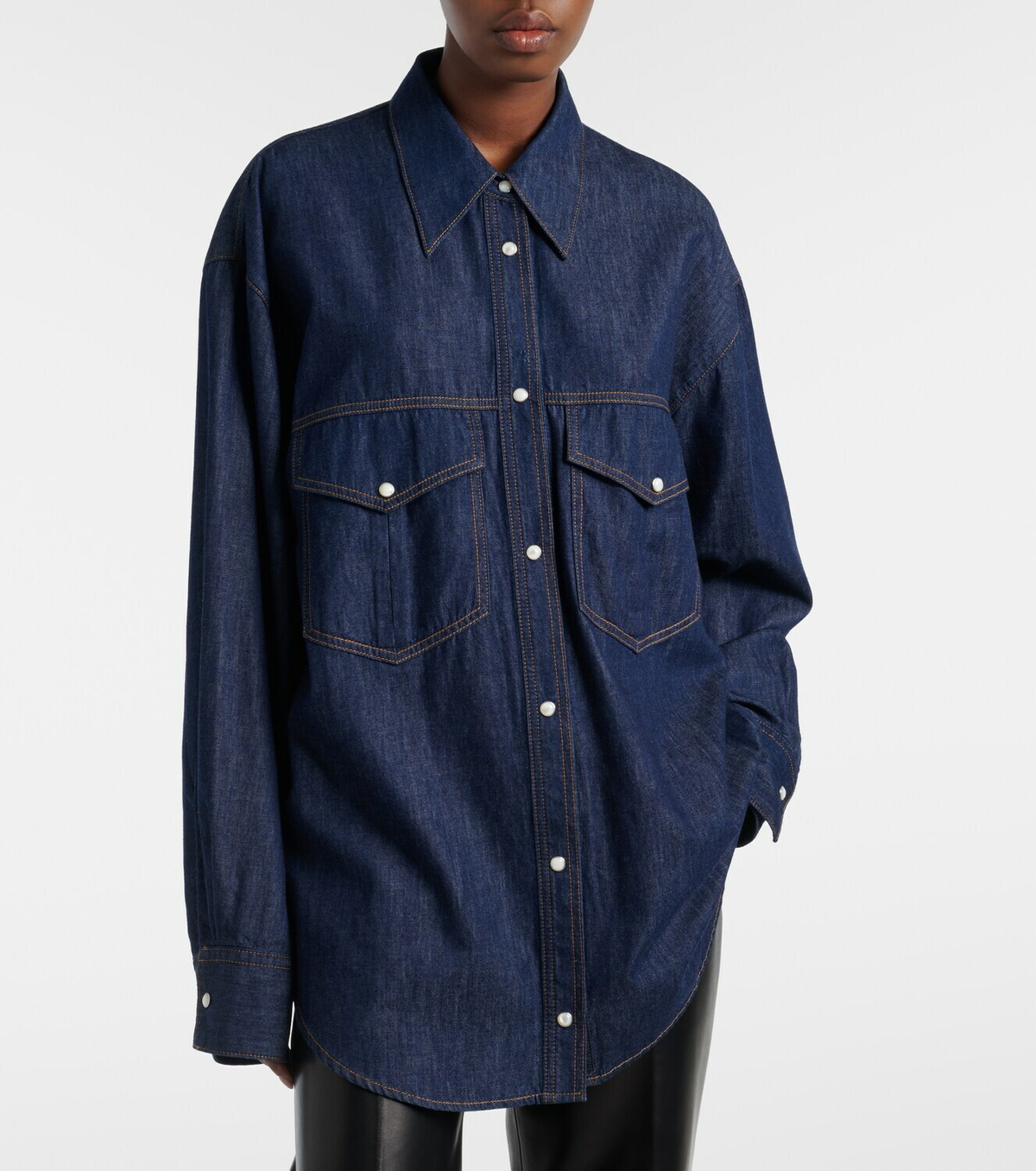 Khaite Christensen oversized denim shirt