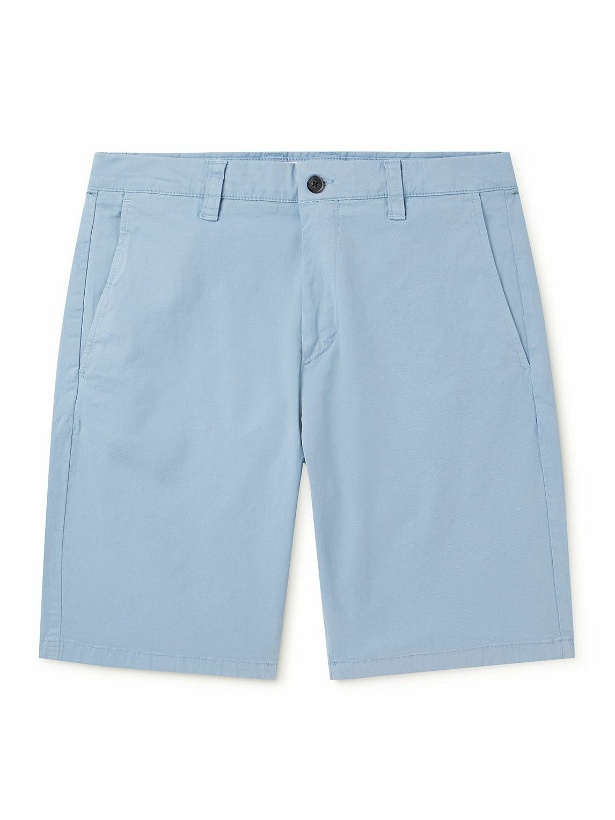 Photo: NN07 - Crown 1005 Straight-Leg Garment-Dyed Stretch-Cotton Twill Shorts - Blue