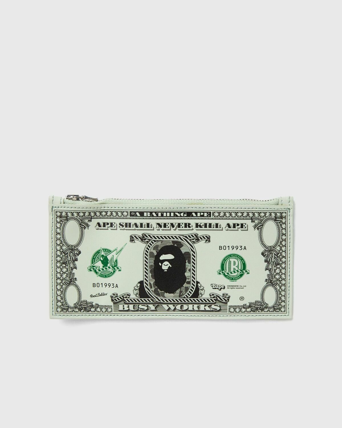 A BATHING APE BANKNOTE DESIGN POUCH グリーン A Bathing Ape Banknote Design Pouch Green Small Bags A Bathing Ape