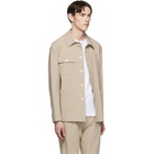 Maison Kitsune Beige Plain Seersucker Worker Jacket