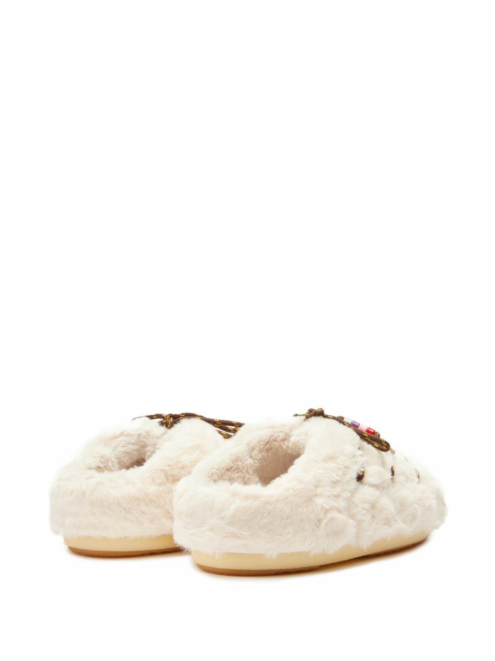 Moon Boot Faux-Fur Beaded Mules