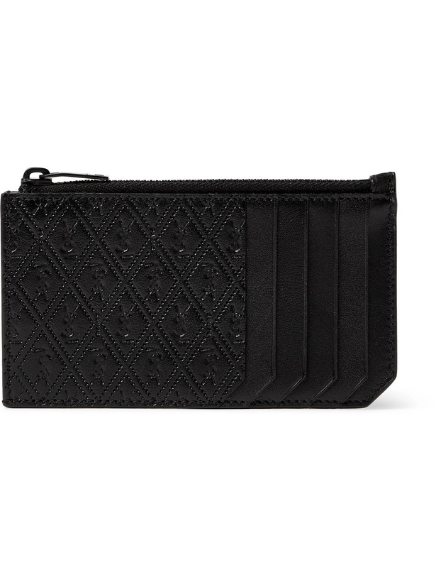 Photo: SAINT LAURENT - Monogram-Debossed Leather Cardholder - Black