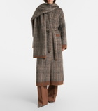 Brunello Cucinelli Checked mohair and wool-blend wrap coat