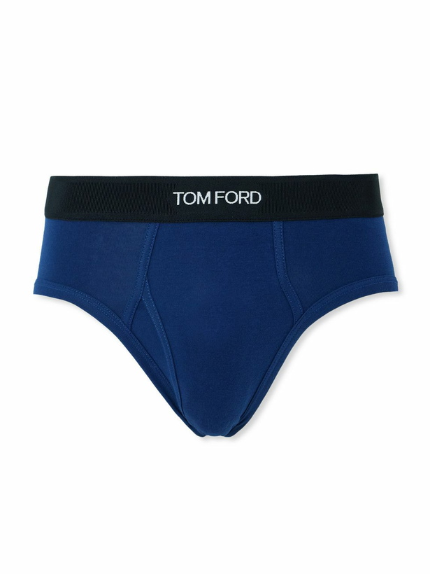 Photo: TOM FORD - Stretch-Cotton Briefs - Blue