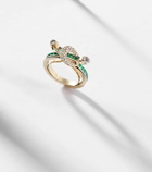Ananya Chakra 18kt gold ring with emeralds and gemstones