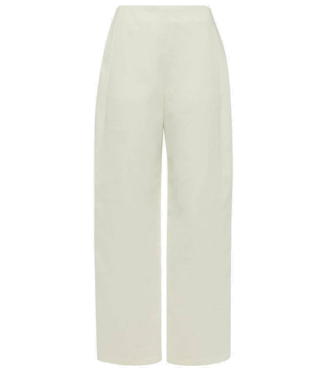 JAGGER KNIT DENIM WIDE LEG PANTS