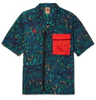 Nike - ACG NRG Camp-Collar Mesh-Trimmed Printed Shell Shirt - Blue