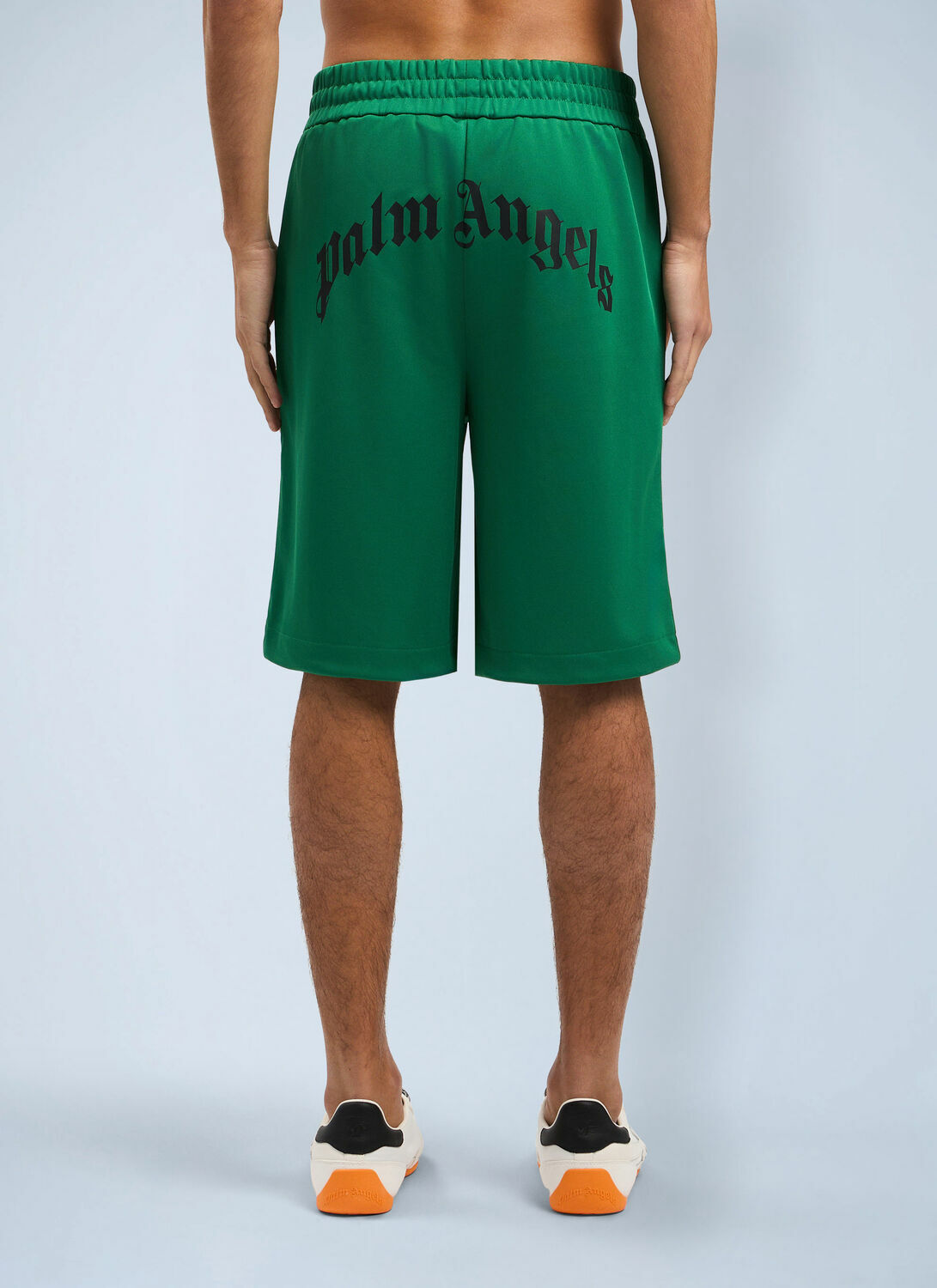 Palm Angels Back Curved Logo Track Shorts