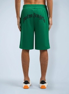 Palm Angels Back Curved Logo Track Shorts