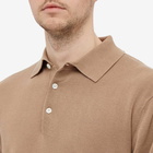 Beams Plus Men's 12g Knitted Polo Shirt in Khaki