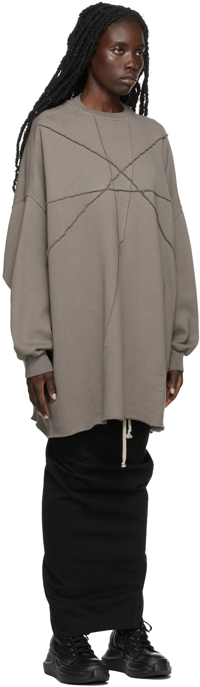 Rick Owens Drkshdw Taupe Crater Tunic Dress