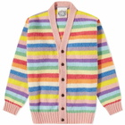 Jamieson's of Shetland Men's Stripe V-Neck Cardigan in Pastel Multi